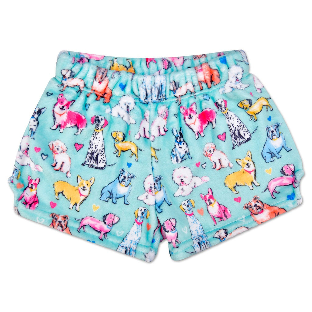 Plush PJ Shorts - Preppy Pups