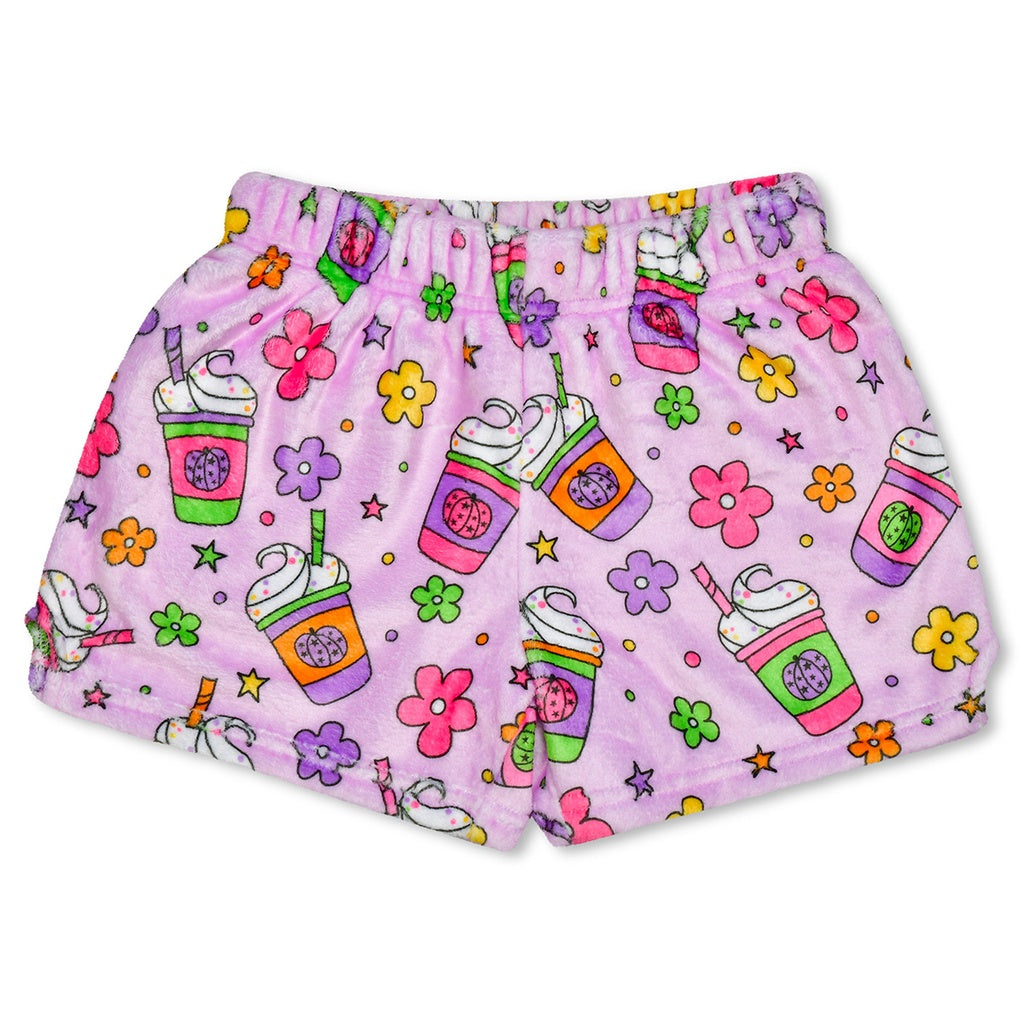 Plush PJ Shorts - Pumpkin Lattes