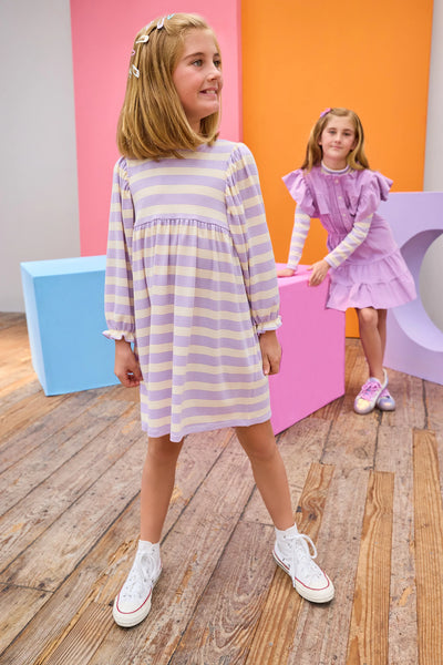 Rugby Dress - Lavender Multi Stripe