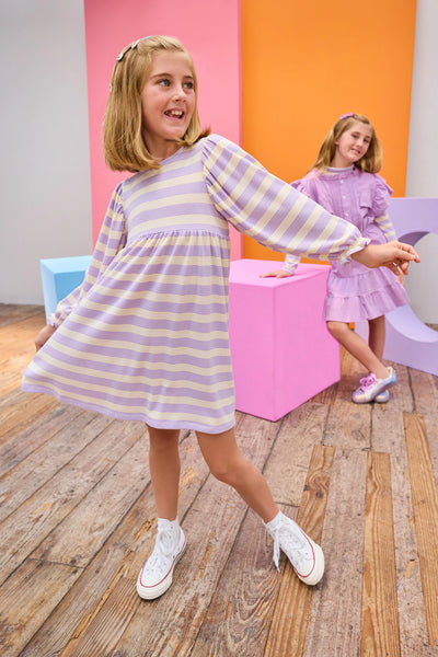 Rugby Dress - Lavender Multi Stripe