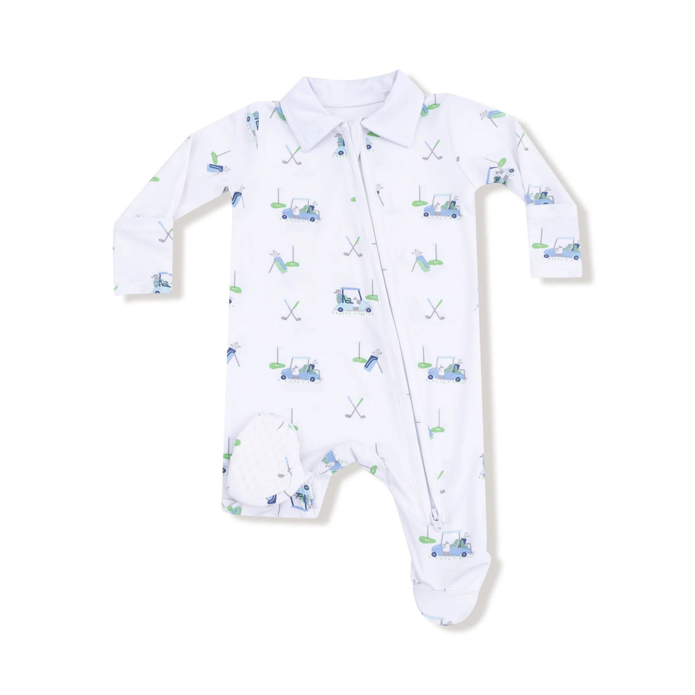 2 Way Zipper Polo Footie - Baby Golf Carts