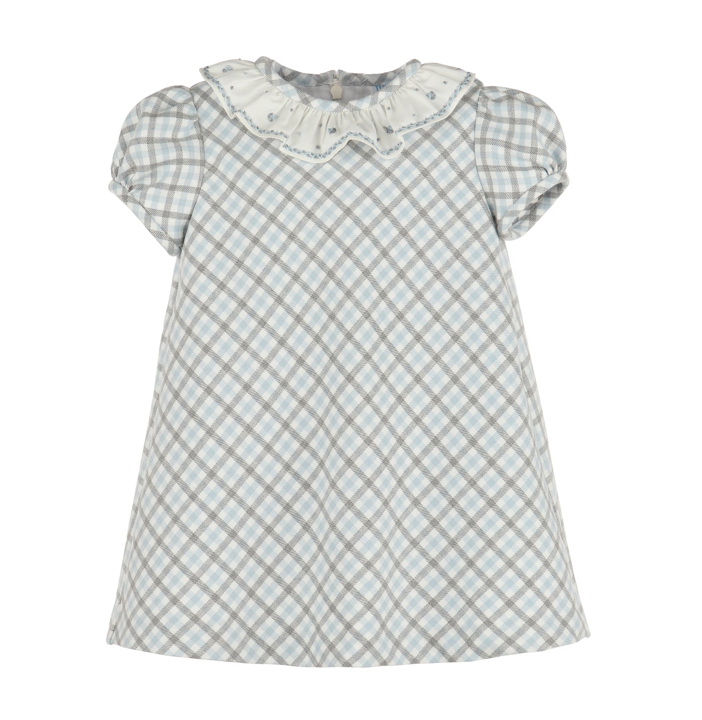 Luli & Me Gingham Check Embroidered Dress