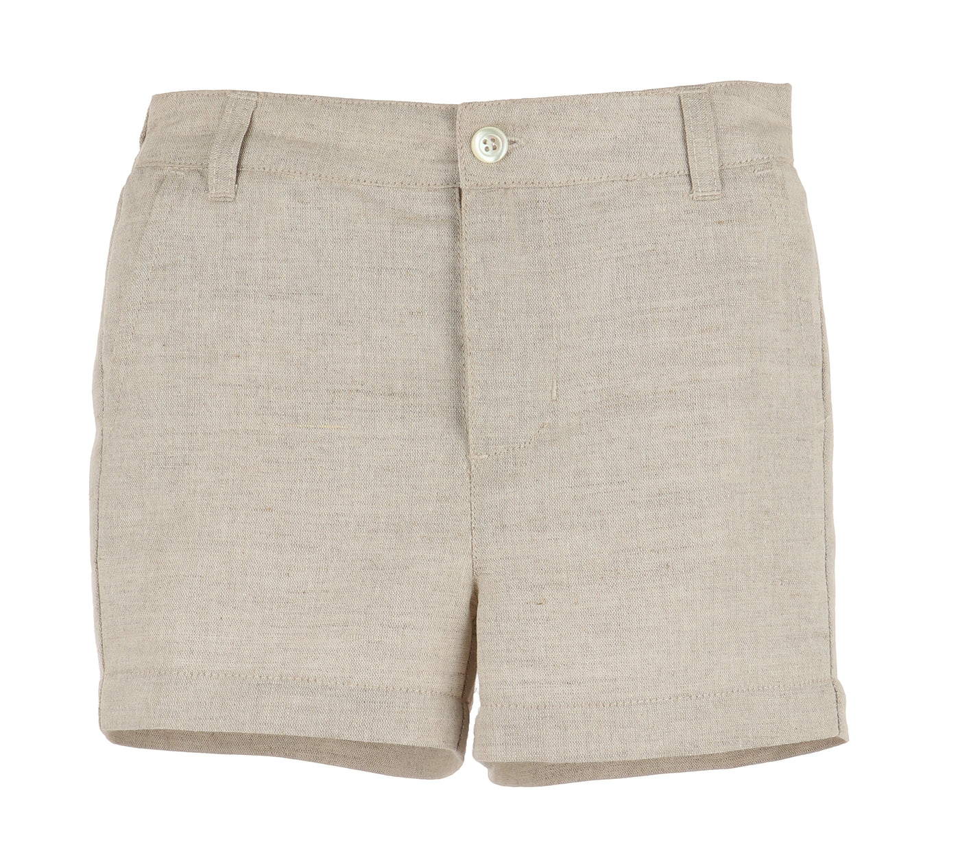 Luli & Me Beige Linen Boy Short
