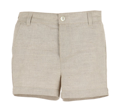 Luli & Me Beige Linen Boy Short