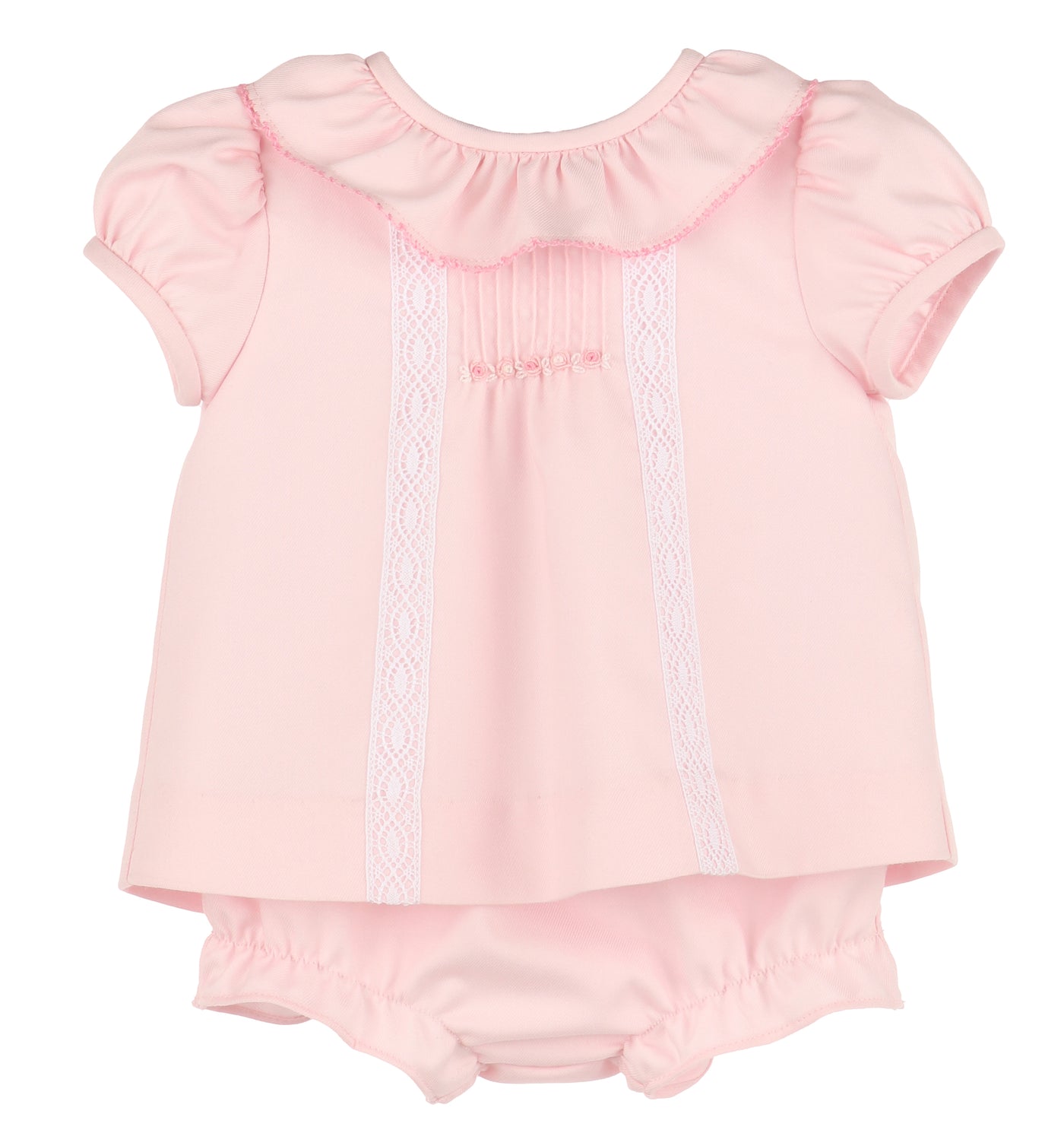 Pink Pintuck Lace Bishop