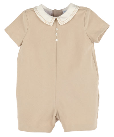 Cozy Corduroy Boy Romper - Beige