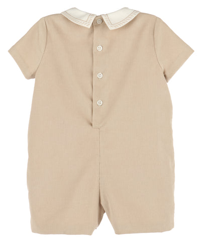 Cozy Corduroy Boy Romper - Beige