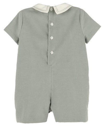 Cozy Corduroy Boy Romper - Green