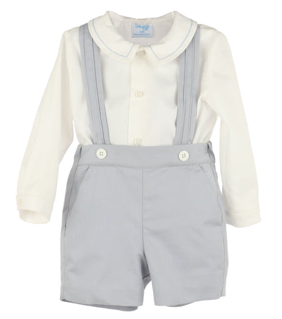 Blue Suspender Pant Set