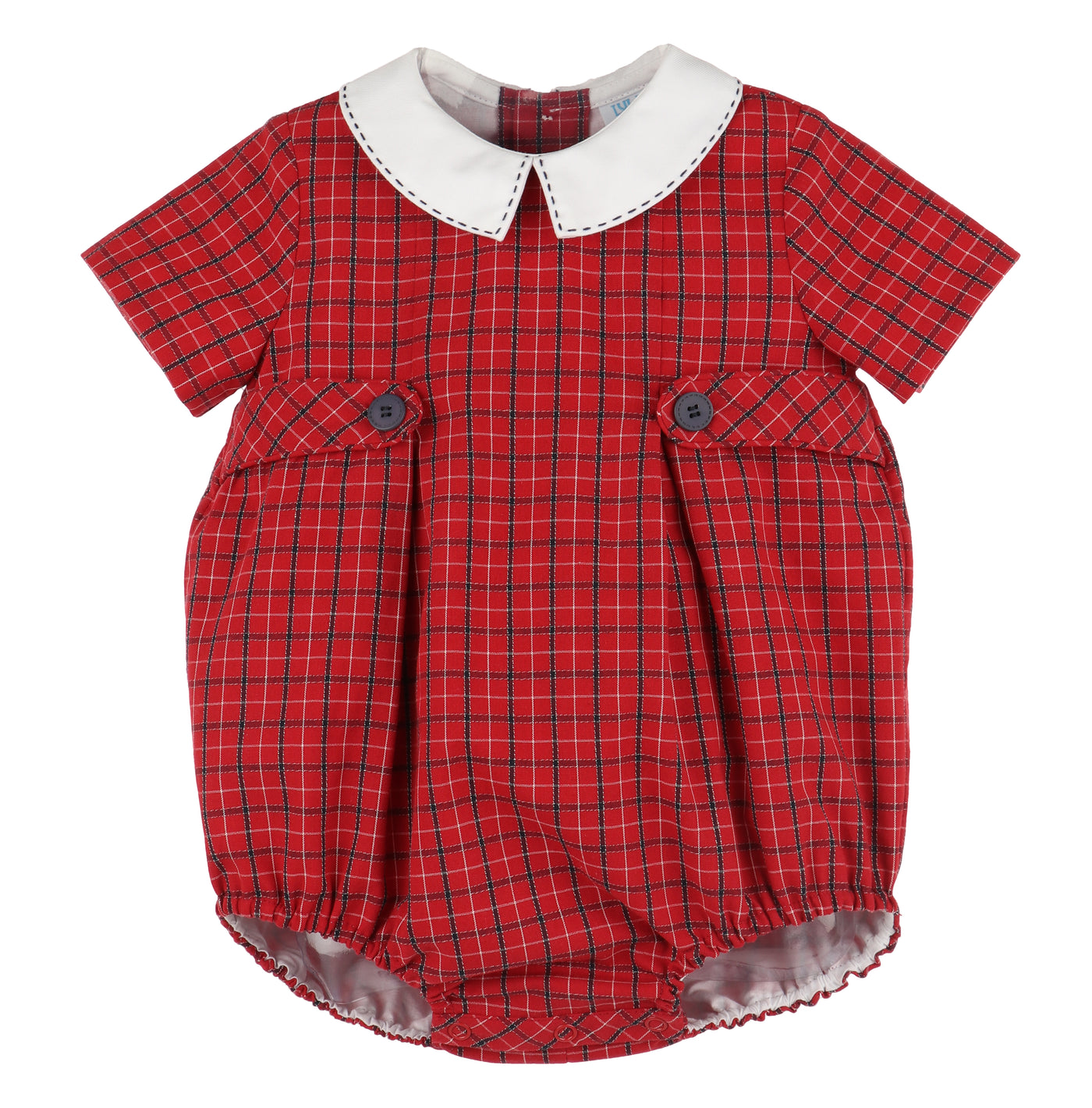 Stitches Red Check Boy Bubble