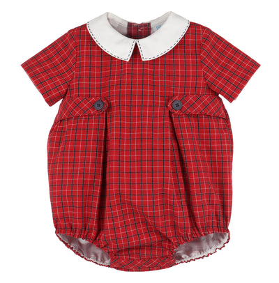 Stitches Red Check Boy Bubble