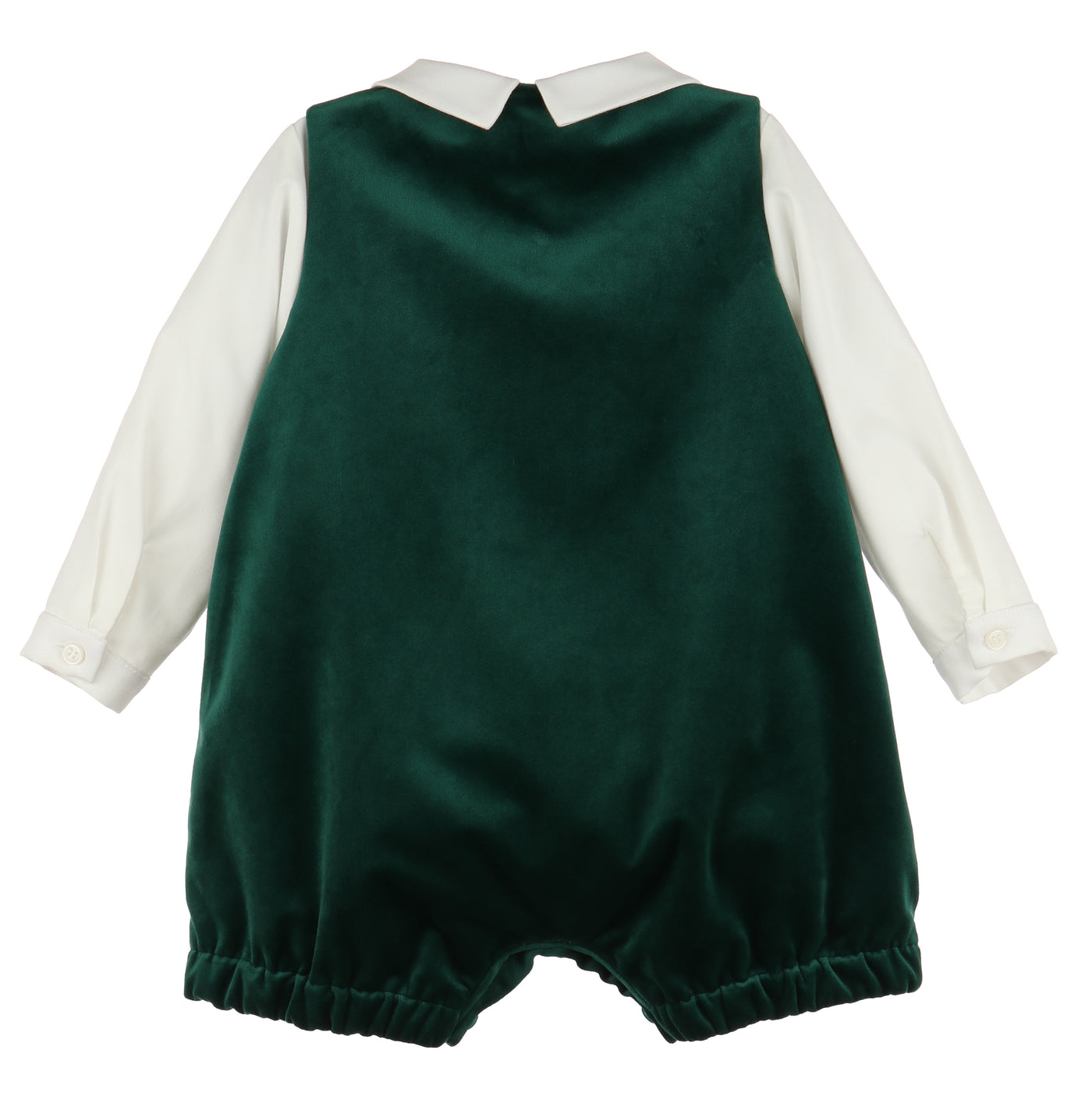 Deluxe Green Velvet Boy Romper