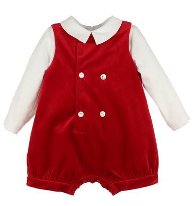 Deluxe Red Velvet Boy Romper