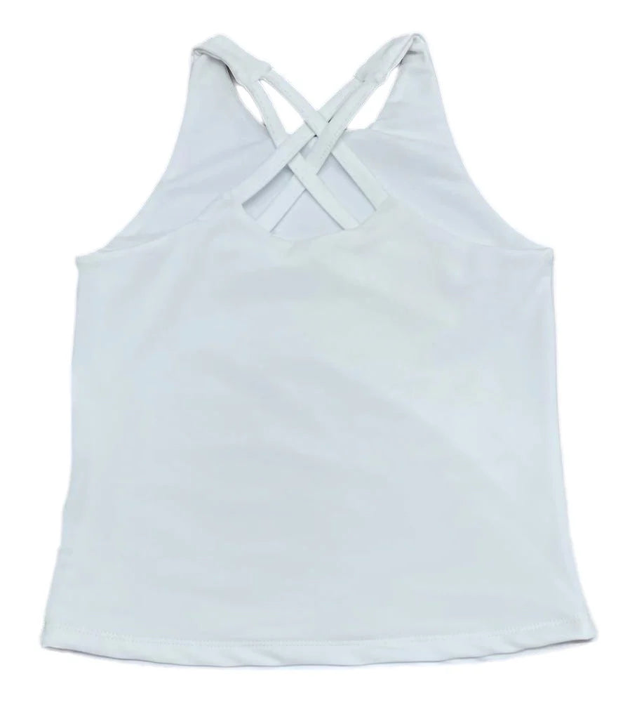 Cross Back Tank - White