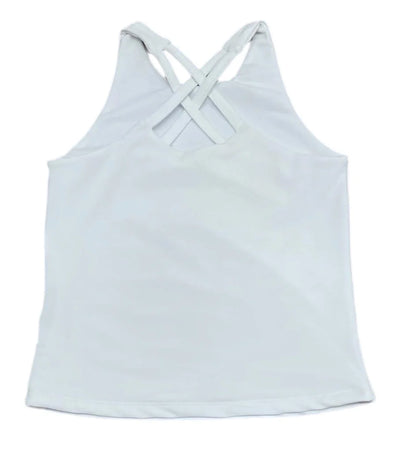 Cross Back Tank - White