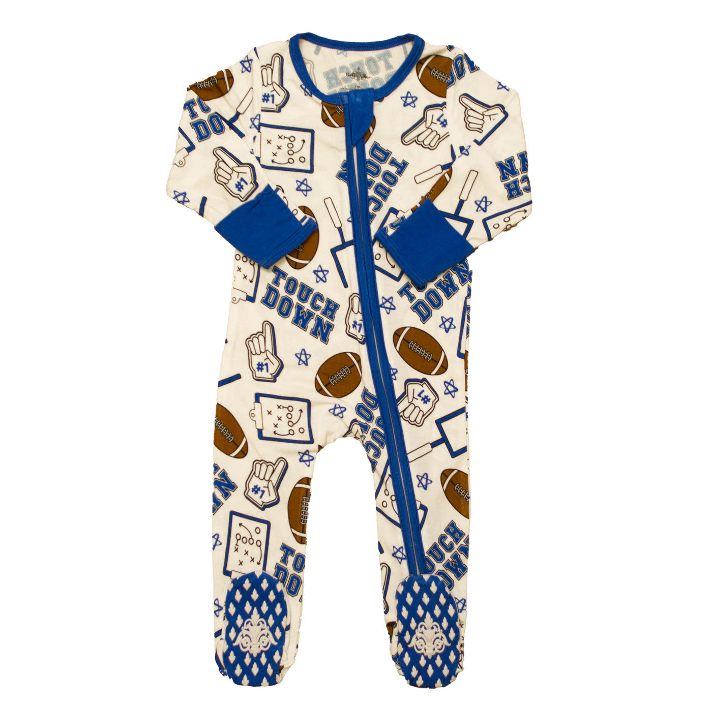 Belle Cher Bamboo Romper Blue Touchdown