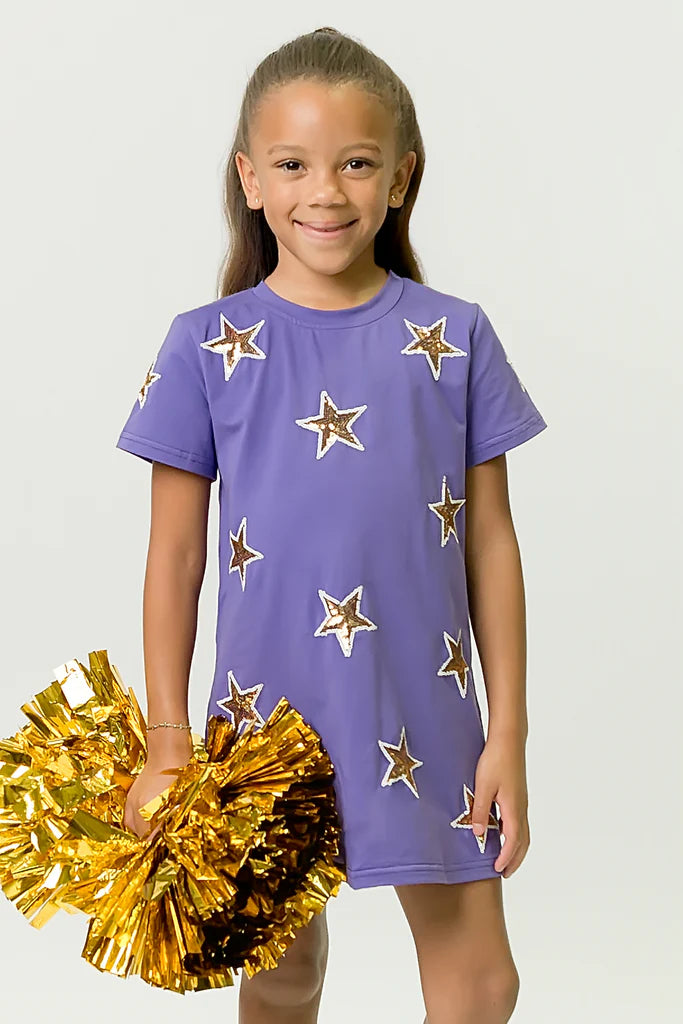 Purple & Gold Star Dress