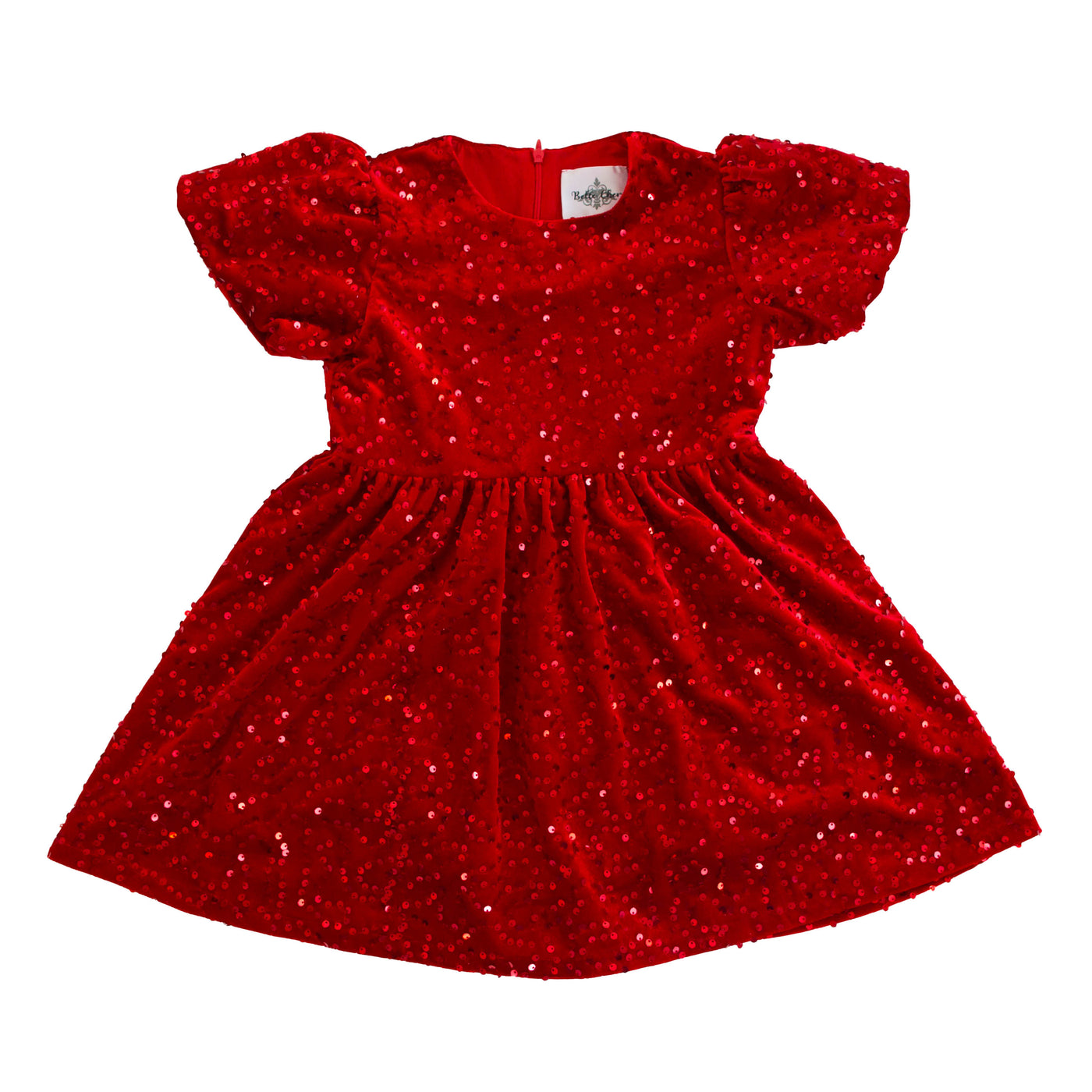 Belle Cher Red Sequin Velvet Dress