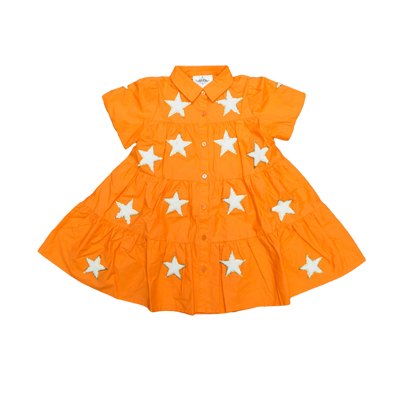 Orange White Star Dress