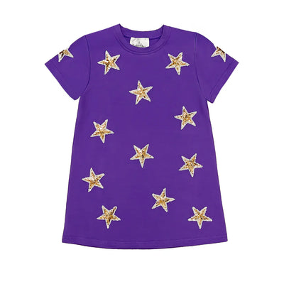 Purple & Gold Star Dress