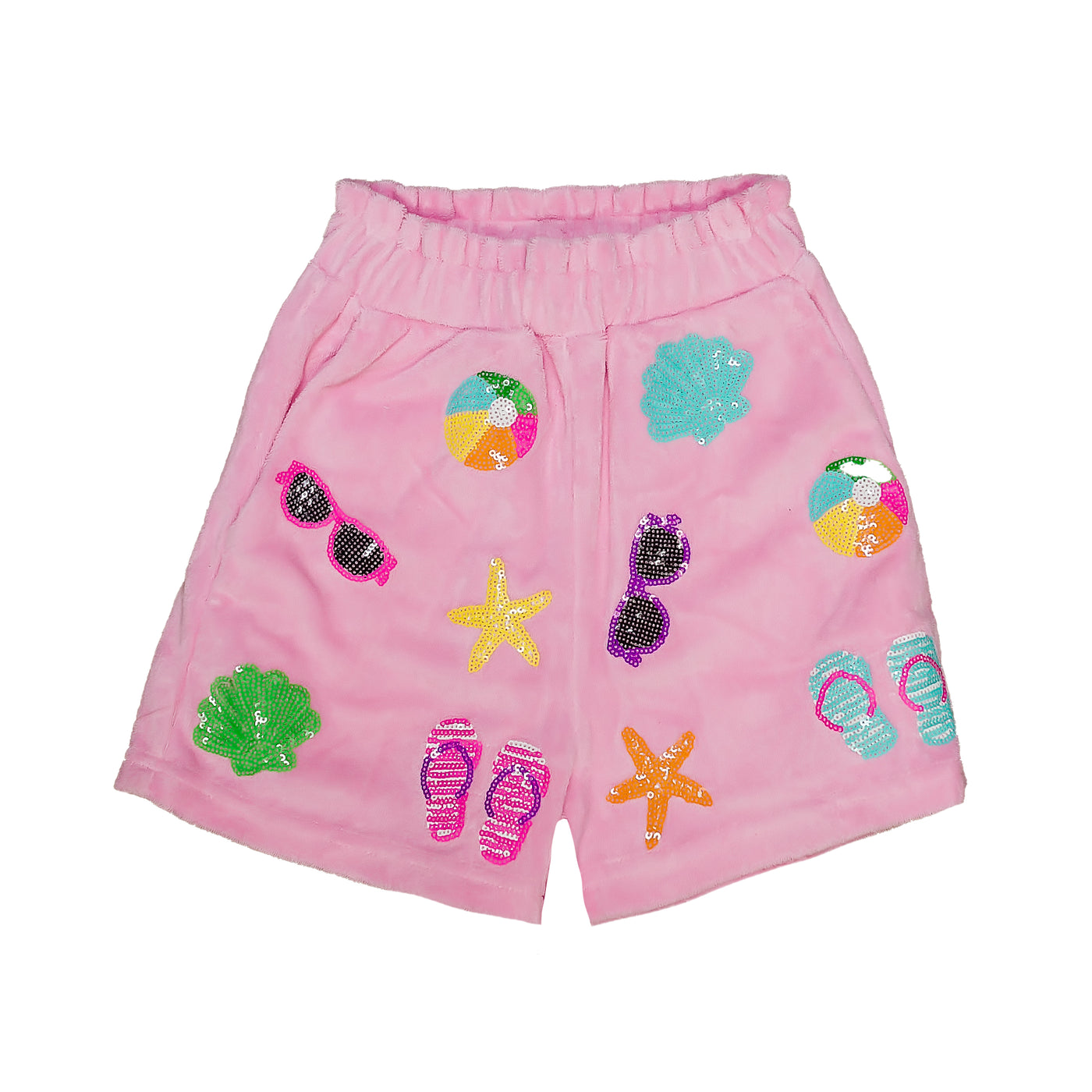 Belle Cher Pink Terry Beach Short Set