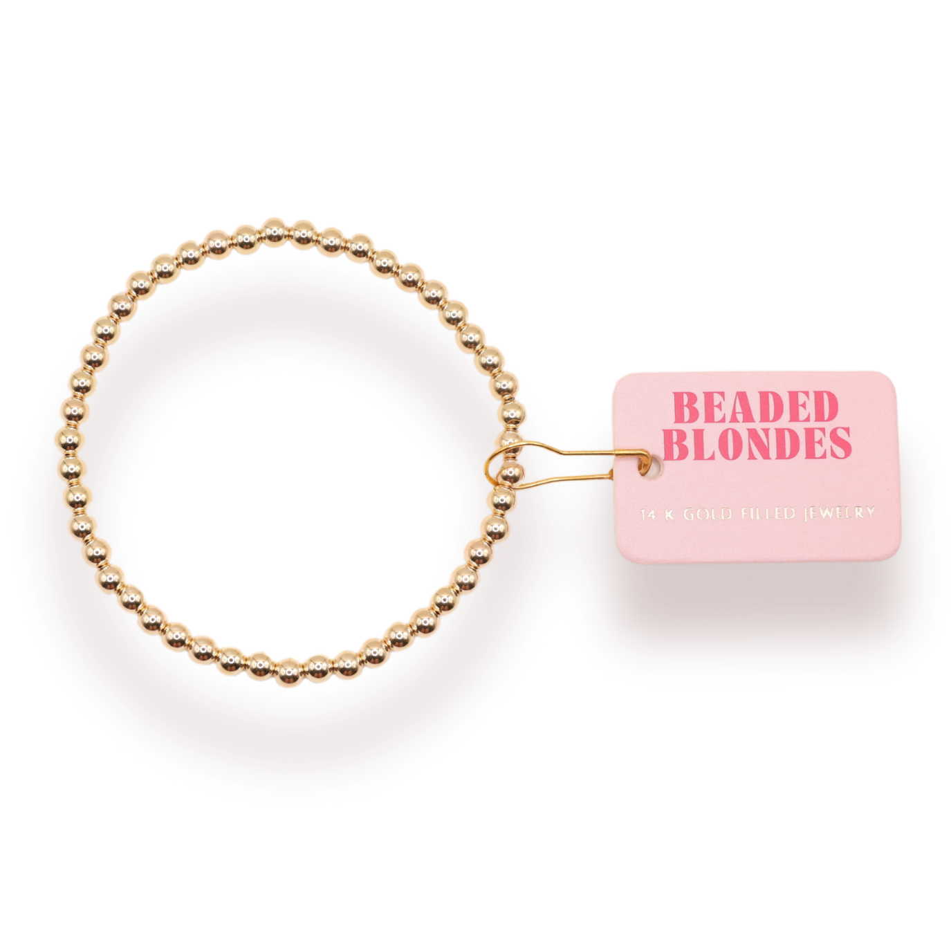 4MM Gold Beaded Bracelet - Standard 6.75 inch