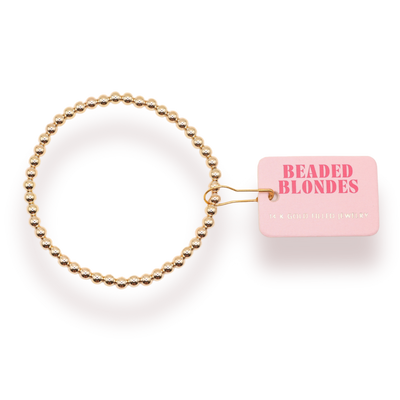 4MM Gold Beaded Bracelet - Petite 6.25 inch