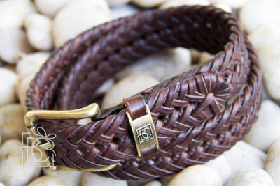 Braided Leather Belt Brown
