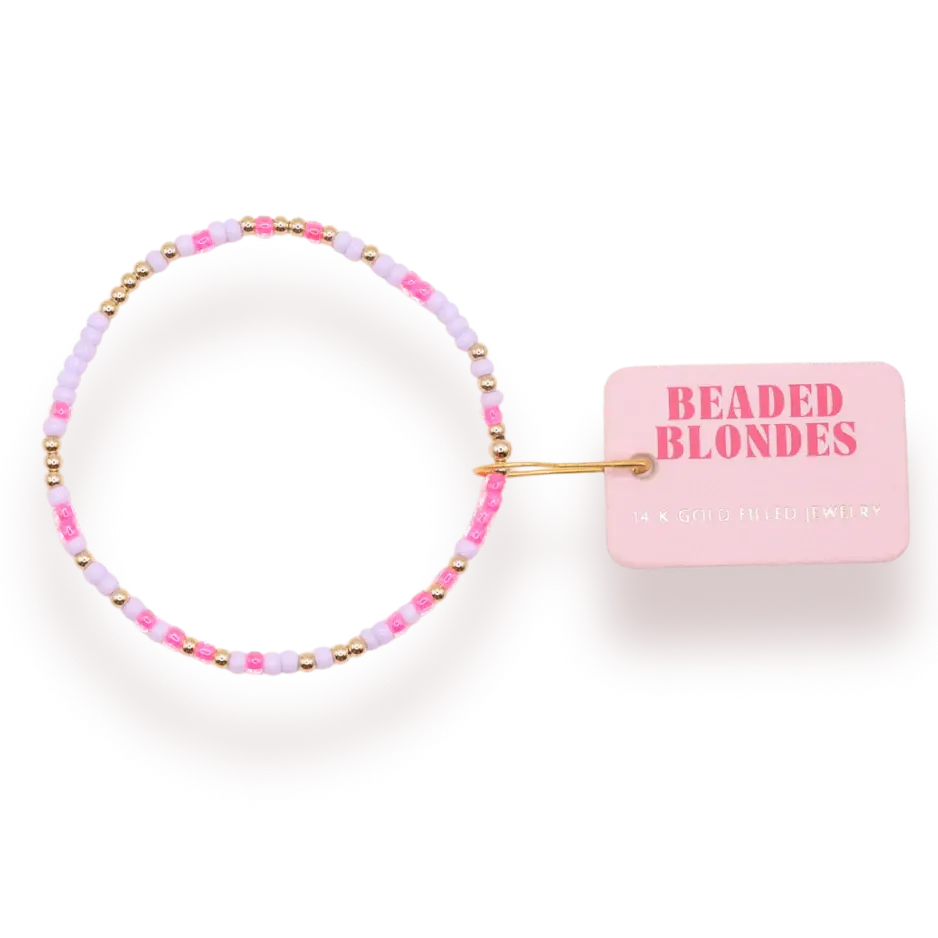 Hot Pink/Lilac Sprinkle Bracelet - Petite 6.25 inch