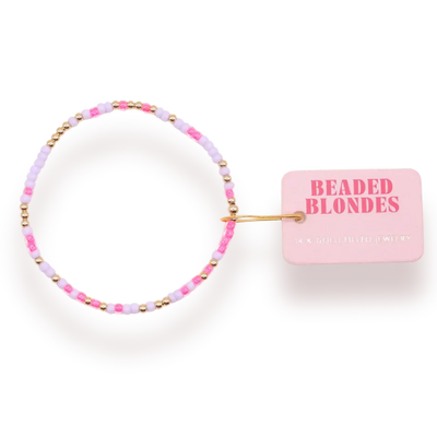 Hot Pink/Lilac Sprinkle Bracelet - Petite 6.25 inch