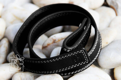 Solid Leather Belt with Hook and Loop: Brown