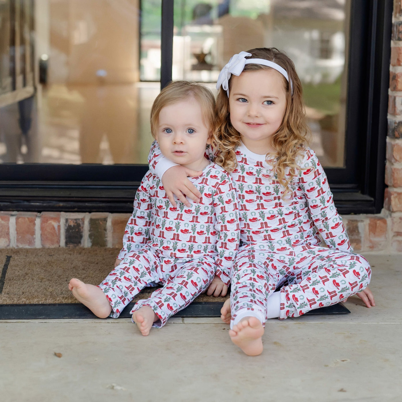 Thompson Pima Romper - Cowboy Christmas