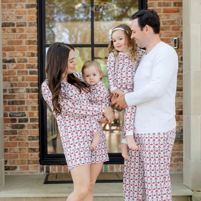 Thompson Pima Romper - Cowboy Christmas