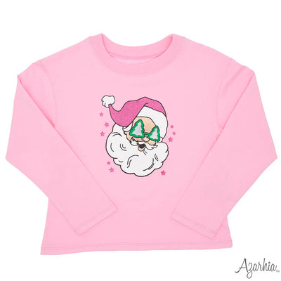 Pink L/S Shirt - Glitter Santa