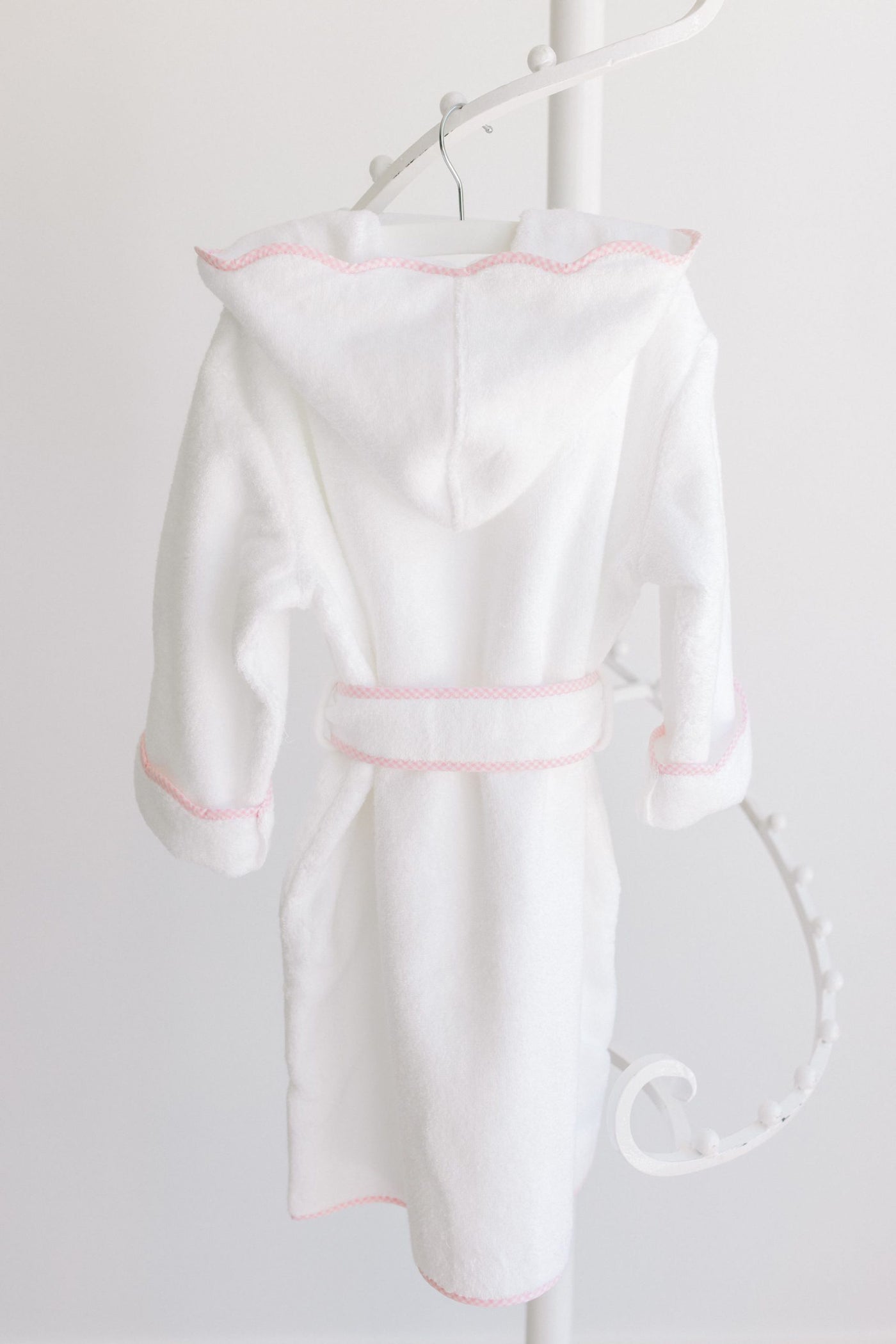 Terry Tots Pink Gingham Trim Bathrobe