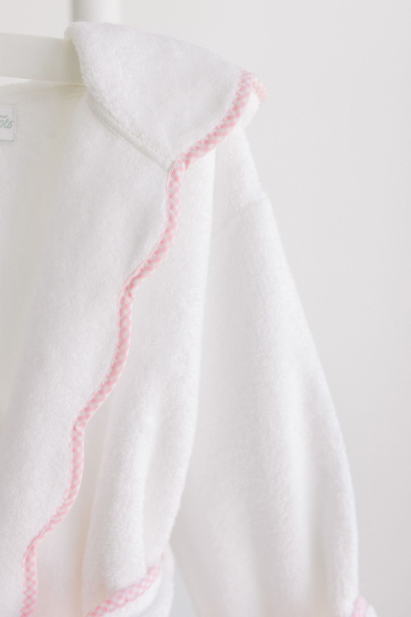 Terry Tots Pink Gingham Trim Bathrobe