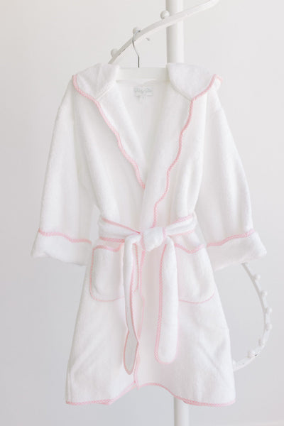 Terry Tots Pink Gingham Trim Bathrobe