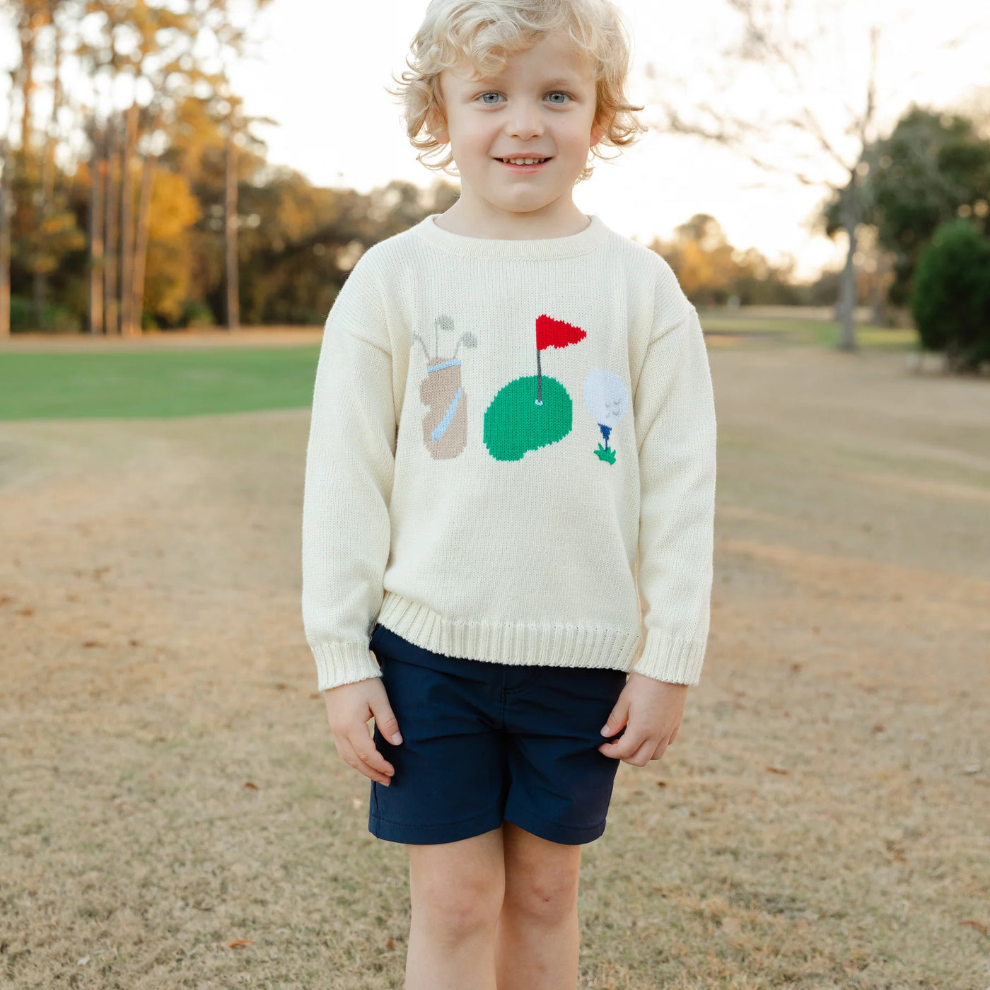 Ivory Crew Neck Sweater - Golf