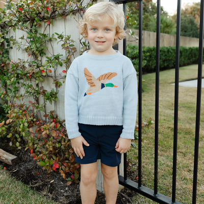 Grey Crew Neck Sweater - Duck