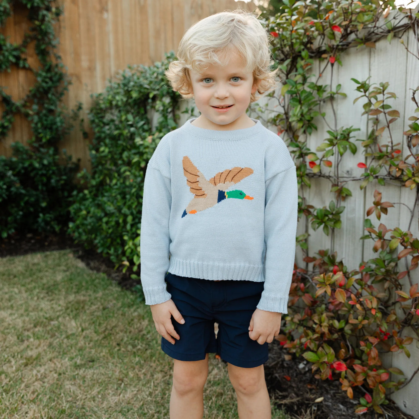 Grey Crew Neck Sweater - Duck
