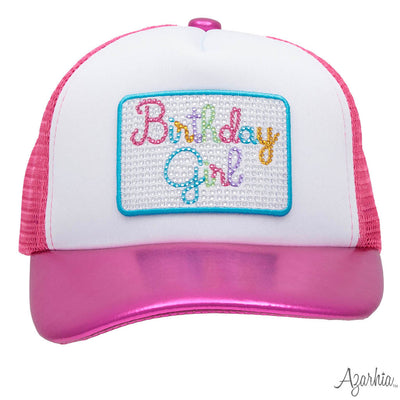 Hot Pink Metallic Trucker Hat - Birthday Girl