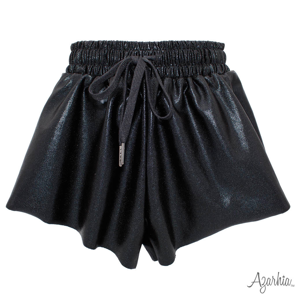 Black Shimmer Butterfly Shorts