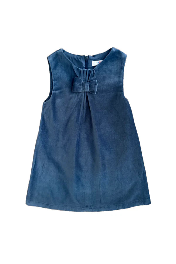 Lulu Bebe Amelia Slate Velvet Jumper Dress