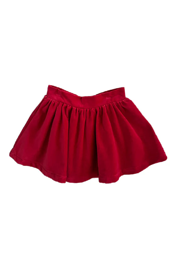 Lulu Bebe Sofie Red Velvet Skirt