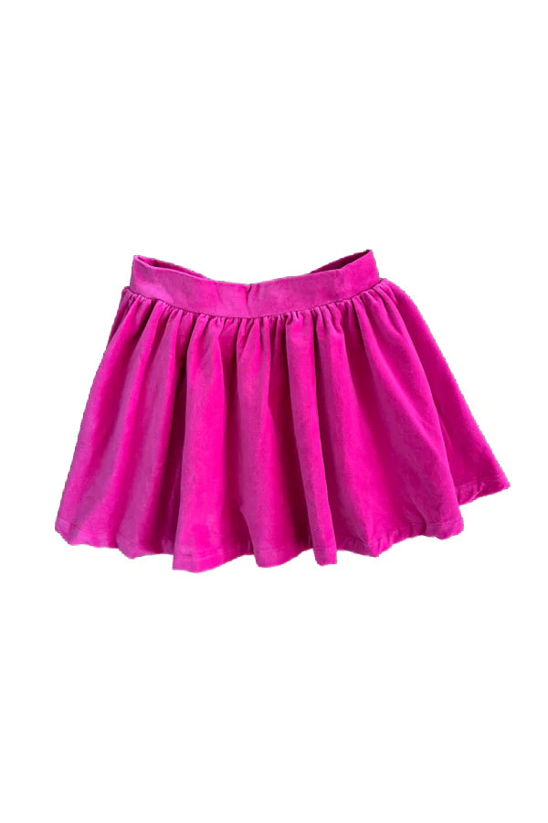 Lulu Bebe Sofie Pink Velvet Skirt