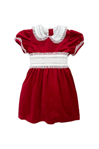 Lulu Bebe Scarlet Red Velvet Lace Dress