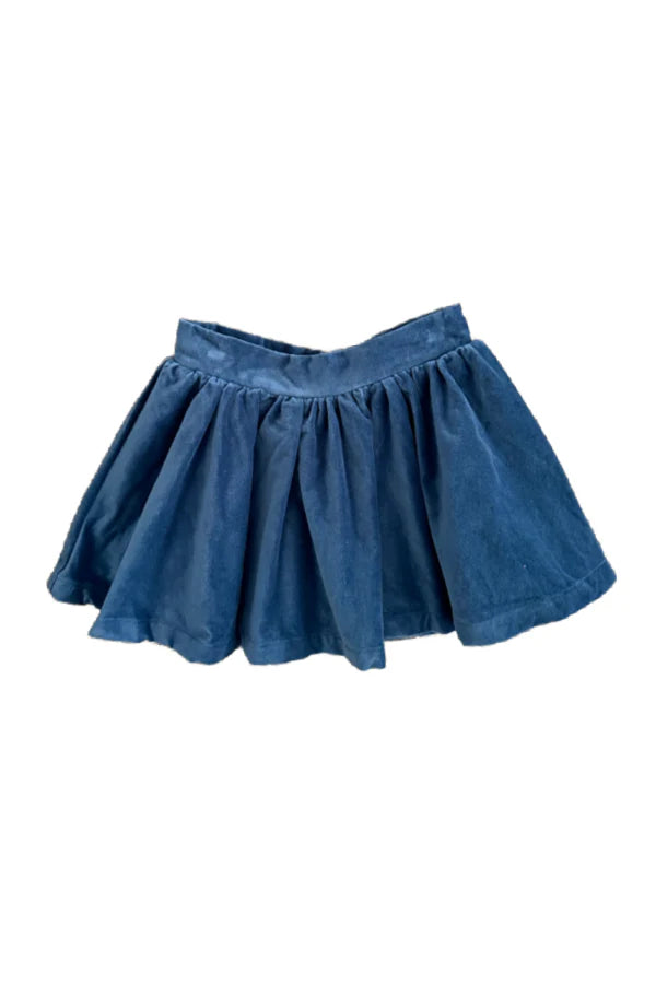 Lulu Bebe Sofie Slate Velvet Skirt