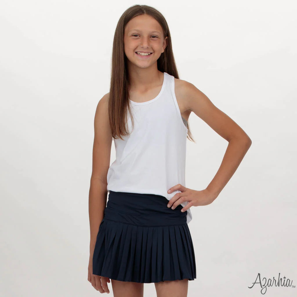 Navy Pleated Skort