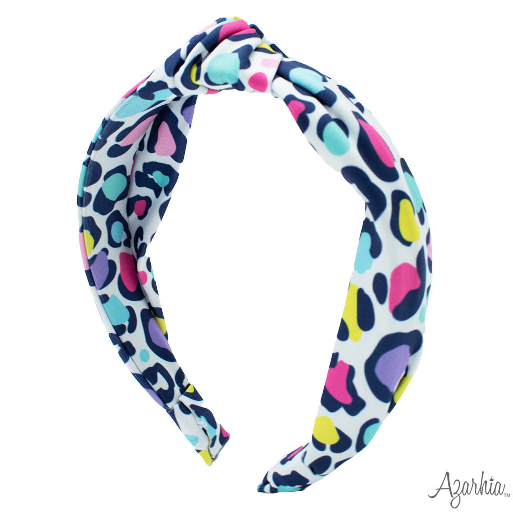 Top Knot Headband - Bright Leopard