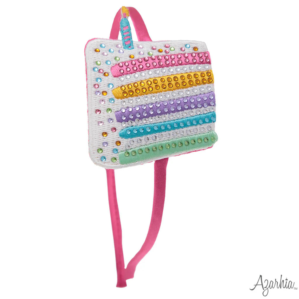 Rhinestone Birthday Cake Patch Headband